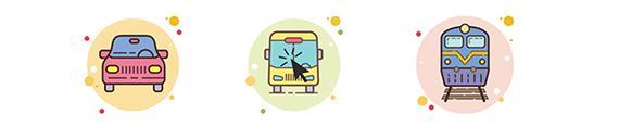 Pictos Voiture, Bus, Train - Agrandir l'image, fenêtre modale